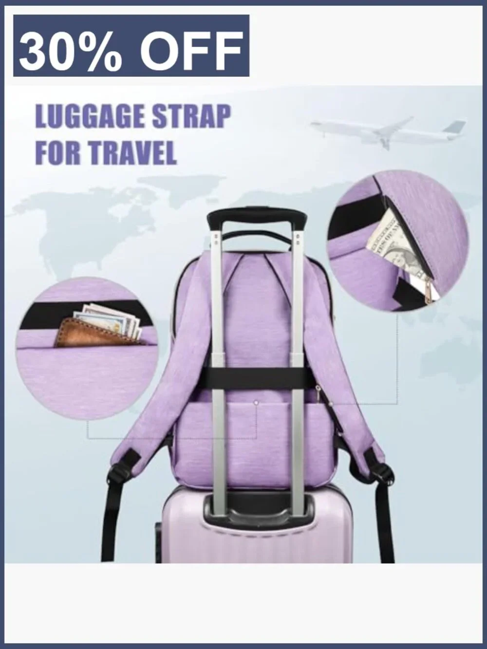 Water Resistant Laptop Backpack for Women, 15.6 Inch School Bag Daypack